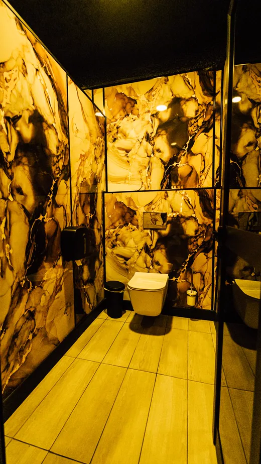 The private area, ready for the night.